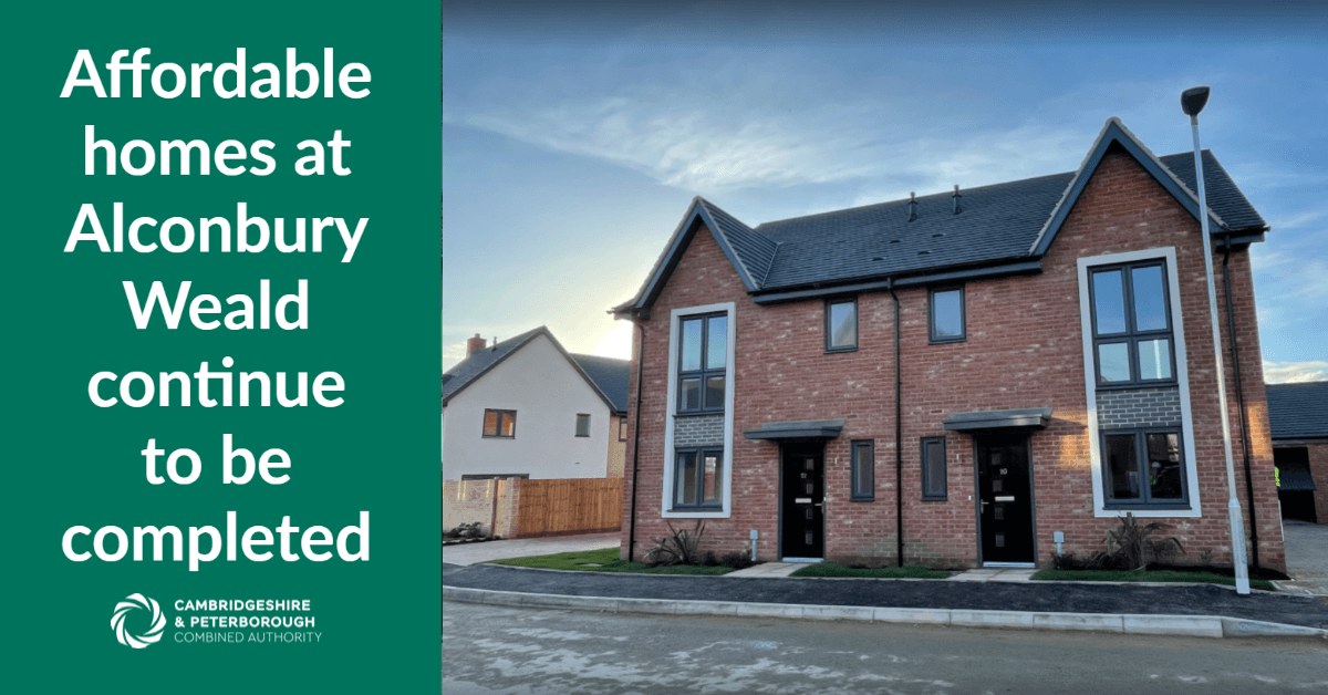 Affordable homes at Alconbury Weald continue to be completed